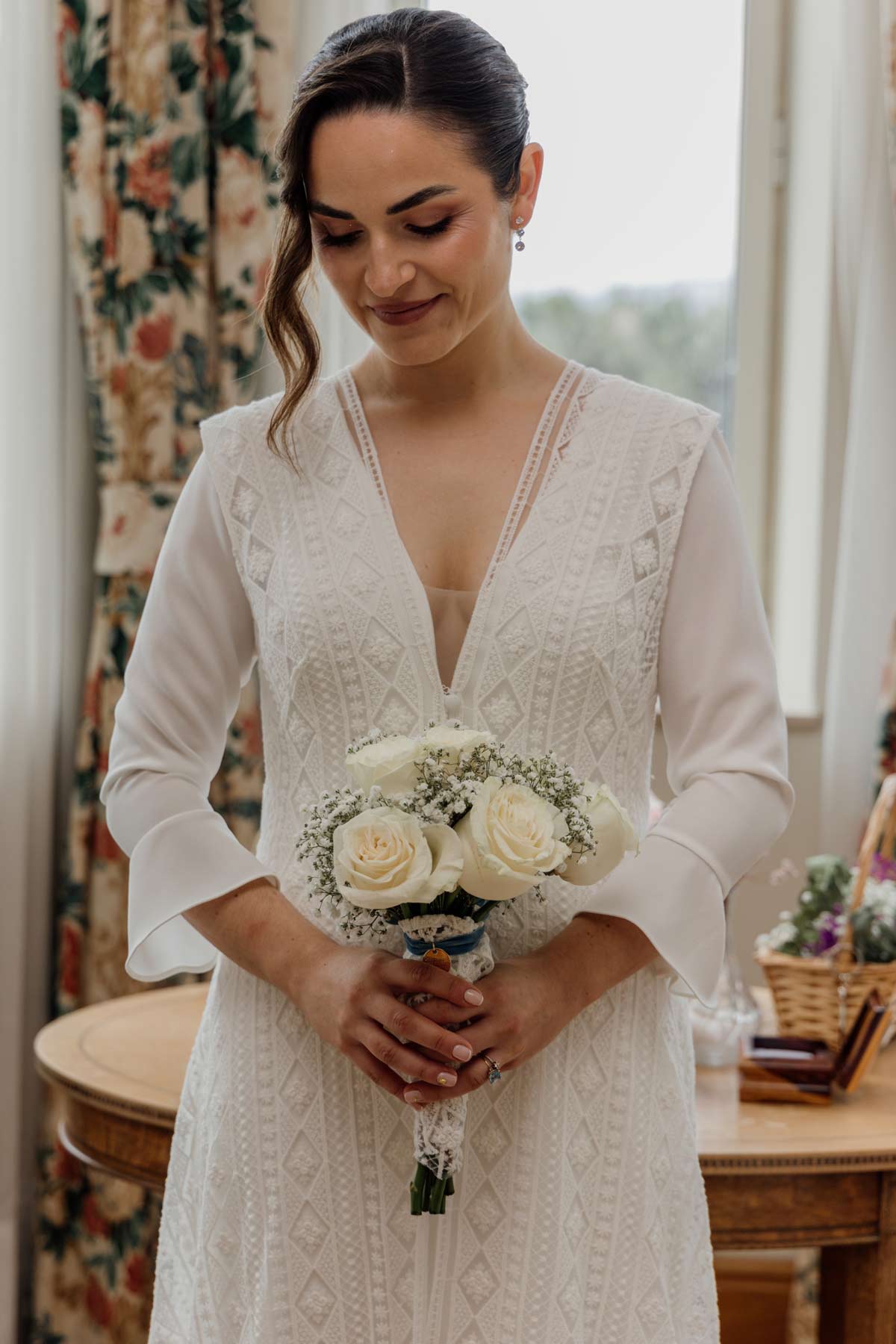 Fotografía novia ramo de flores Santander