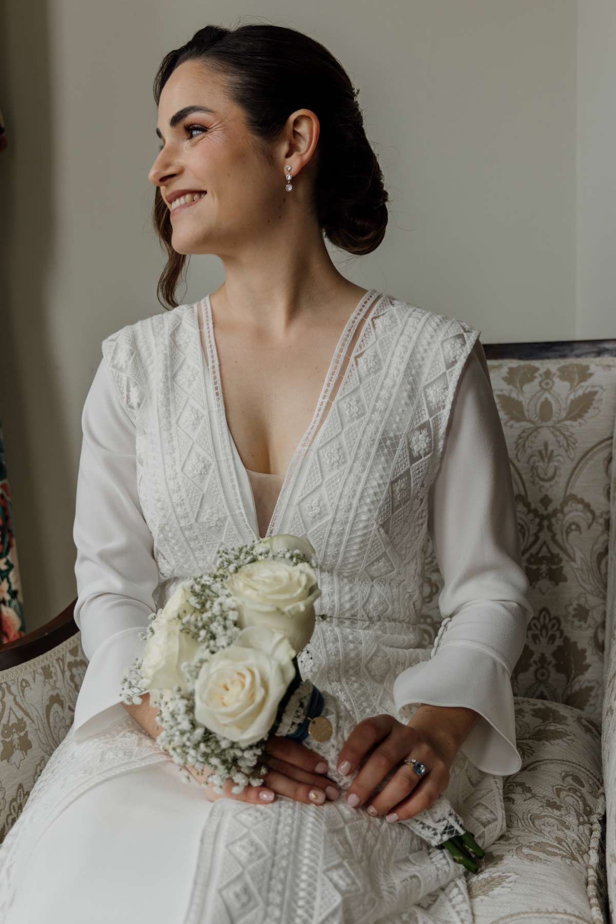 Fotografía retrato novia sonriendo Cantabria